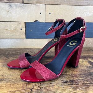 GUESS Red High Heels Glitter 4" Inch - Size 10